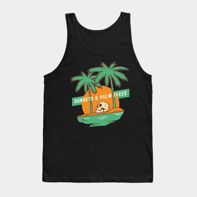 Sunesets palm trees Tank Top by horse face